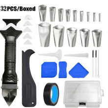 (As show, One size) Silicone Sealant Smoother, 32 Piece Silicone Caulking Tool Sealant Smoother Kit Silicone Sealant Sealant Finish Smoothing Removal Tool for Bathroom Ki