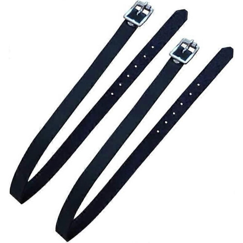 (As show, One size) 2 Pack Leather Riding Girths with Buckle - Black 1