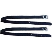 (As show, One size) 2 Pack Leather Riding Girths with Buckle - Black