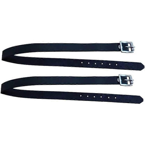 (As show, One size) 2 Pack Leather Riding Girths with Buckle - Black