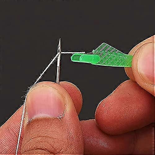 (As show, One size) 20 Pack Sewing Machine Needle Threader, Fish Type Automatic Needle Threader Tool for Small Eyes, Green 2