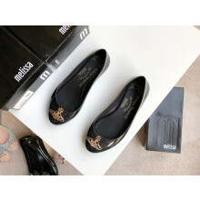 (black, 37) Women's Flat Shoes Jelly Planet Flats Plastic Pumps Jelly Shoes Round Toe Women's Shoes