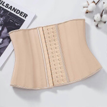 (As show, One size) Super Short Torso Waist Trainers Cincher Corset Tummy Shaper Slimming Latex Trimmer Girdle