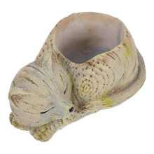 Succulent Pot Cat Shaped Flower Pot Resin Desk Decoration Compact Design 5.70X3.73X2.95IN 1Set