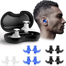 (As show, One size) Swimming Earbuds, 5 Pairs Pack Waterproof Reusable Silicone Swimming Earbuds for Swimming Shower Bathing Surfing Snorkeling and Other Water Sports for