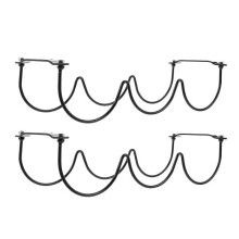 Kitchen Gadgets Wrought Iron Display Racks Home Decor Black 38x13x8cm Wall Hanging 2Pcs
