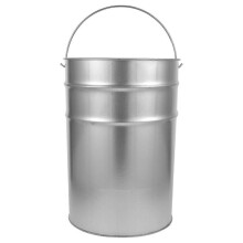 Small Metal Trash Can Outdoor Garbage Container Multipurpose Galvanized Iron Round Bottom Easy to Wash 1Set