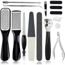 (As show, One size) Pedicure Kit 15 in 1 - Professional Foot Callus Remover and Dead Skin Tool