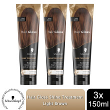 Schwarzkopf Hair Gloss Shine Treatment Light Brown 150ml, 3 Pack