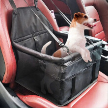 (As show, One size) Pet Reinforce Car Booster Seat for Dog Cat, Portable, Foldable, Breathable Pet Car Seats with Safety Belt