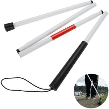 (As show, One size) Walking Stick for the Blind, Aluminum Folding Cane Anti-Slip Night Reflective Best Mobility Crutch for the Visually Impaired (Length: 124cm)