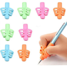 (As show, One size) 8 Pieces Pencil Grips, Pencil Grip Writing Aid, Writing Aid Grip, Universal Pen Holder Grip Child Finger Grips Holder Handwriting Tool for Pen Child