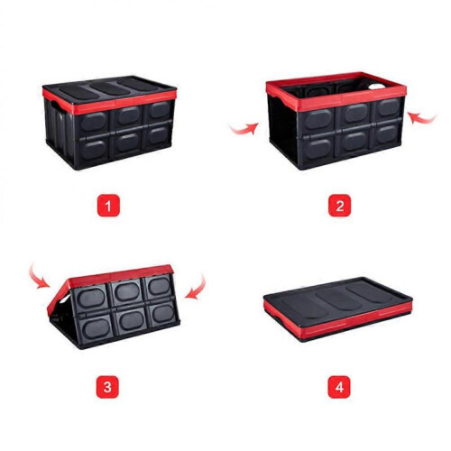 Suv Organizer Car Trunk Foldable Organizer Black 43x30x23cm Waterproof Space-saving 1Set 2