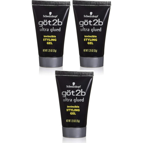 (3Pack) [GOT 2B] ULTRA GLUED INVINCIBLE STYLING GEL 1.25OZ