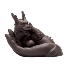 Backflow Burner Dragon Shaped Incense Holder for Meditation Room Ceramics Ornament 1Pack