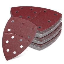 Mouse Sander Sandpaper Detail Sanding Pads Triangle Sandpaper for Woodworking Dark Red 15.20X11.00X0.10CM Sanding 60Pcs