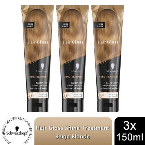 Schwarzkopf Hair Gloss Shine Treatment Beige Blonde 150ml, 3 Pack