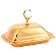 Covered Butter Dish Iron Material European Style Party Serving Tray Temperature Retention 1Pack