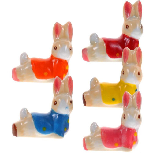 Ceramic Chopstick Rest Stand Rabbit Shape Cartoon Design Holding Chopsticks Home Dining 5Pcs 1