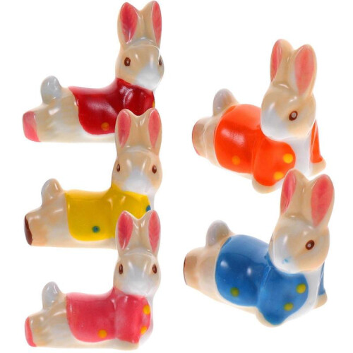 Ceramic Chopstick Rest Stand Rabbit Shape Cartoon Design Holding Chopsticks Home Dining 5Pcs 2