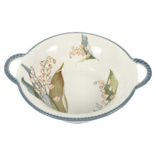 Serving Bowl Ceramic Tableware Families Friends Home Use Simple Shape 22.40X18.50X6.40CM Microwave Safe 1Set
