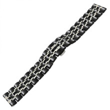 Polished Stainless Steel Watch Band Durable Anti-rust Elegant Design for Gear Formal Occasions 22mm Black 1Pcs