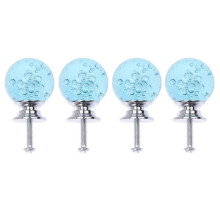 Cabinet Hardware Knobs Ball Handle for Drawers Silver Turquoise 4 Set A Pack
