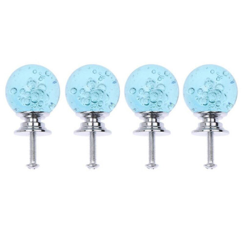 Cabinet Hardware Knobs Ball Handle for Drawers Silver Turquoise 4 Set A Pack