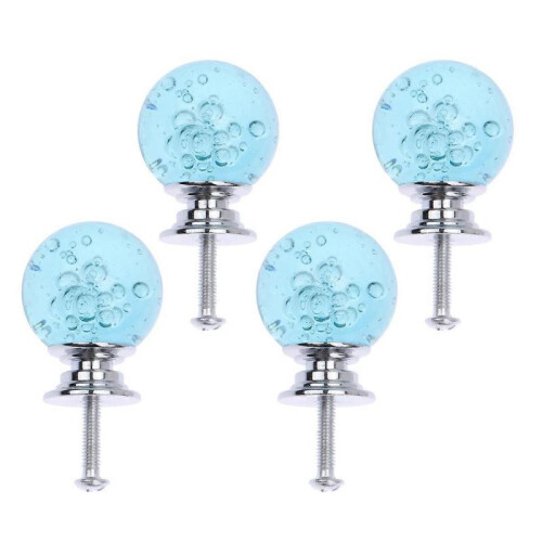 Cabinet Hardware Knobs Ball Handle for Drawers Silver Turquoise 4 Set A Pack 1