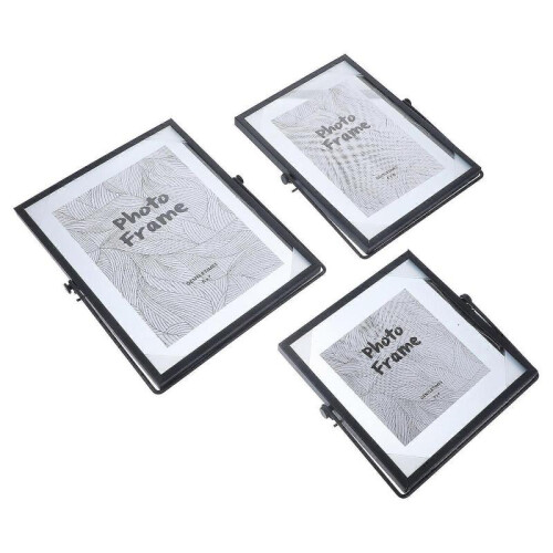 Home Decor Picture Frame 3Pack Rectangular Black Iron Decoration Office Use 20.00X15.00X1.00cm 2