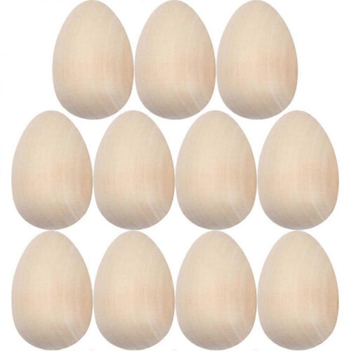Smooth Wooden Egg Toys for Easter, Great for DIY and Repeated Use 1