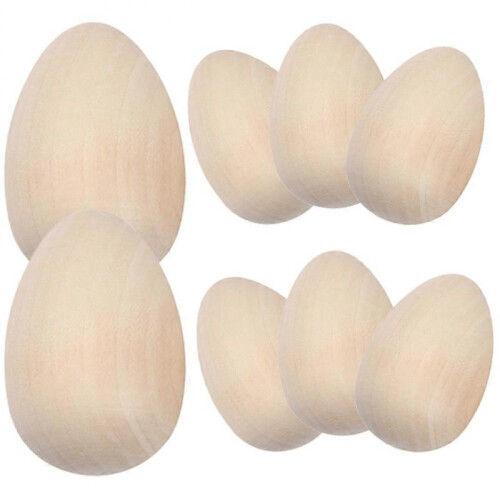 Smooth Wooden Egg Toys for Easter, Great for DIY and Repeated Use