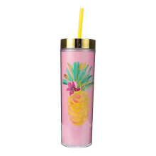 Hawaiian Party Tumbler Reusable Plastic Cup Vacation Pink Color Cup 1Set