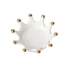 Accessory Organizer, Crown Shaped Ceramic Dish for Practical Storage
