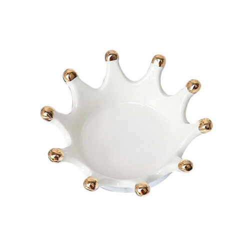 Accessory Organizer, Crown Shaped Ceramic Dish for Practical Storage