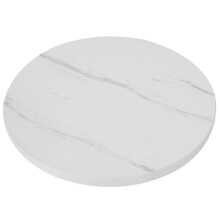 Wood Bearing Turntable Round Rotating Serving Tray for Table 30.00X30.00X3.00Cm White Marble Pattern Wear Resistant 1Pcs