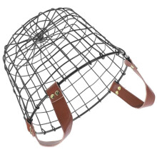 Outdoor Firewood Basket Firewood Storage Portable Carrying Large Capacity Black 26.50X26.50X18.00CM Iron Leather 1Pcs