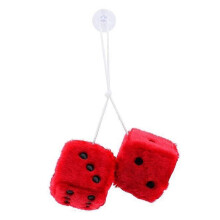 (As show, One size) Car Hanging Furry Dice, Couple Hanging Couples Car Pendants with Dots for Car Interior Adornment Decoration, Interior Wall, Fridge SurfaceMultiple Col