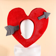 (Love head, 40*45cm) Valentine's Day Performance Photo Props Cartoon Love Peach Plush Head Set