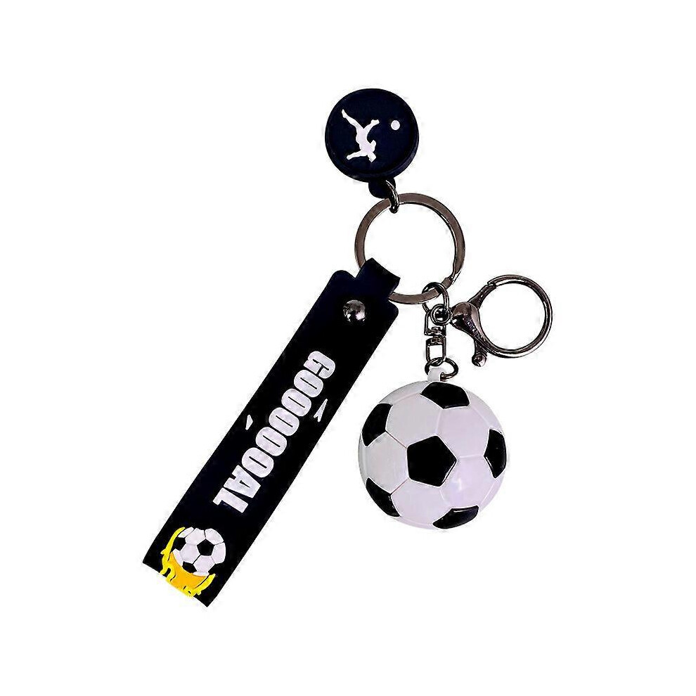 (As show, One size) White-Soccer Keychain, Mini Soccer Football Keyring Soccer Team Gift Sports Balls Party Favor Bag Filler