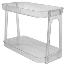 Cosmetics Display Shelf Bathroom Storage Rack Slip-Resistant Double Layers Transparent 1Pcs