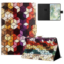 (Block, Multicolor) For iPad mini (2021) Case Pattern Printed Stand Litchi Texture Leather Tablet Cover with Card Slots