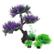 Fish Tank Greenery Aquarium Resin Water Plant Ornament Non-Fading Safe for Water Quality 4Pcs