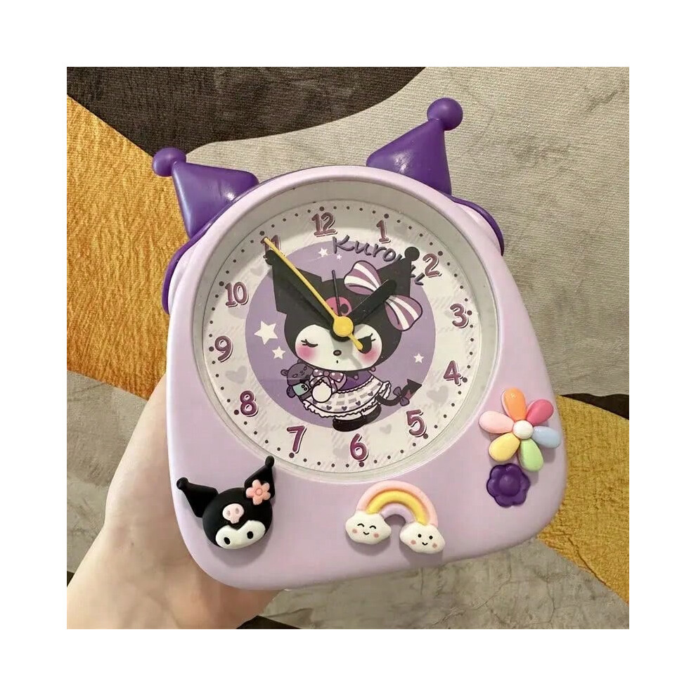 (Kuromi-B) Sanrio Kuromi Alarm Clock Kawaii Creative Hello Kittys Fashion Clock Cute Circular Alarm Wake Up Personality Girl Birthday Gift-image-OPC-PHNDZM7-NEW