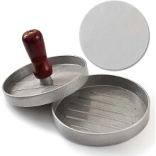 (As show, One size) Hamburger Press and Patty Paper Set, Hamburger Press, Grill Press, Patty Maker with 100 Wax Patty Paper Sheets