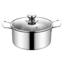 Stainless Steel Soup Pot Daily Use Soup Pot Kitchen Utensil Silver 20X17.5X8.8CM Easy Cleaning 1Pcs