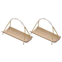 Snack Tray Bamboo Rectangular Condiment Serving Tray 7.55.13.1in 2Set