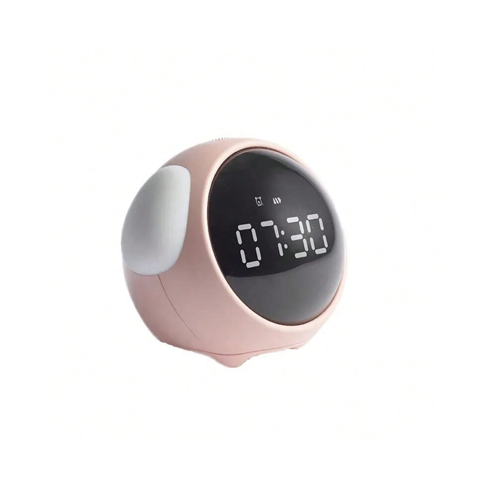 (Pink) Cute Child Room Alarm Clock Multifunctional Voice Controlled Light Alarm Clock LED Digital Night Mode Expression-image-OPC-PHNF2GC-NEW