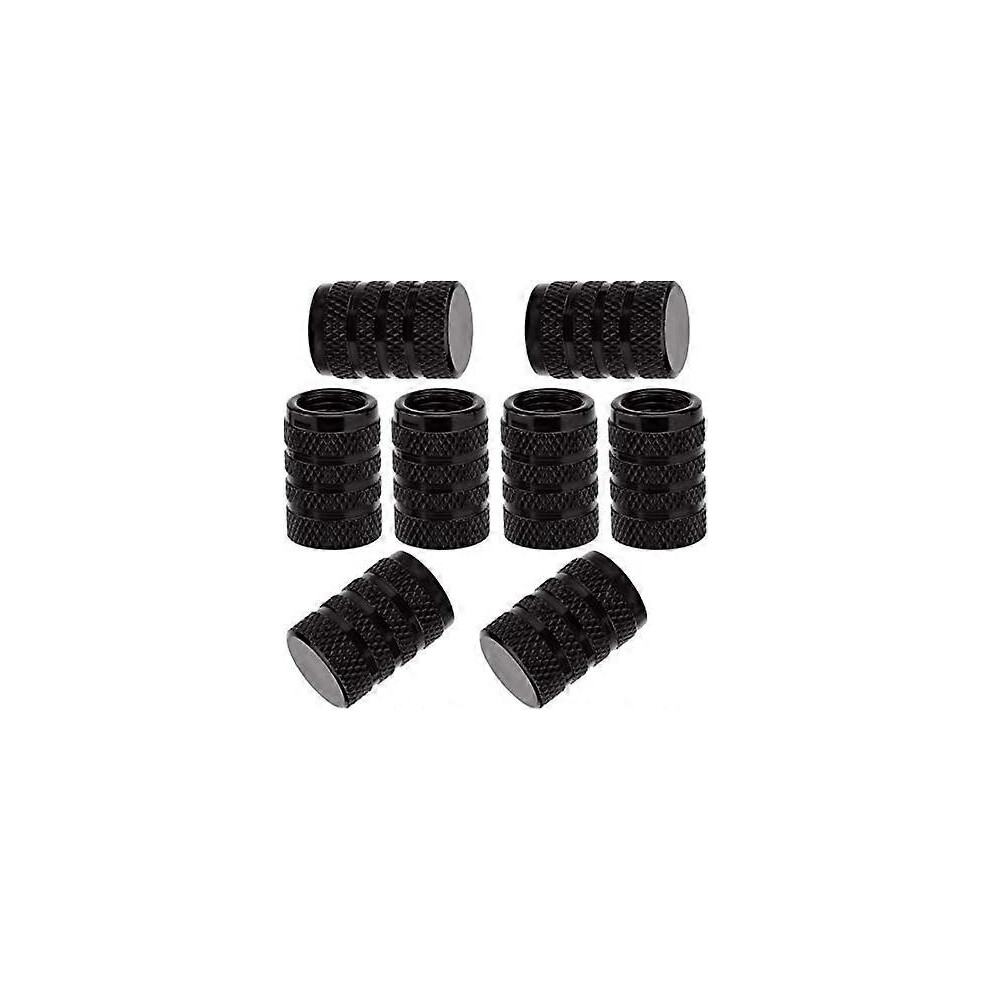 (As Show, One Size) 8Pcs Tire Valve Stem Cover (Black), Universal Aluminum Tire Valve Cap With Rubber Ring, Dustproof Valve Cover For Cars, Suvs, Bicy Black 4704245280116