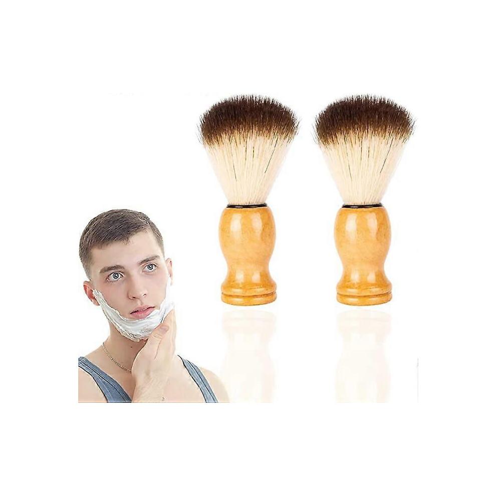 (As show, One size) 2 shaving brushes, selected nylon bristle shaving brushes, handmade men's shaving brushes